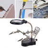 Magnifying Glass Soldering Station Professional LED Lamp Magnifier with Auxiliary
