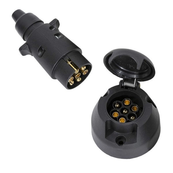 TAEUYYM 7 Pin Trailer Plug and 7 Pin Trailer Socket,