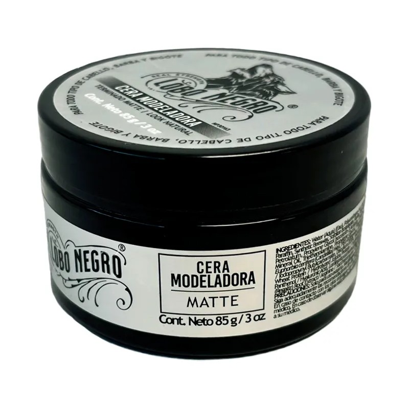 Cera Efecto Mate Cabello Barba Bigote 85g Lobo Negro