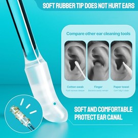 YUDANSI YUDANSI Reusable Ear Wax Removal, 24 PCS Self Sticky Ear Cleaner Earwax Removal Kit, Washable Wax Removal Tool Dry Ear Cleaning Kit, Professional Ear Wax Remover for Adults Kids Home Use Ear Pick