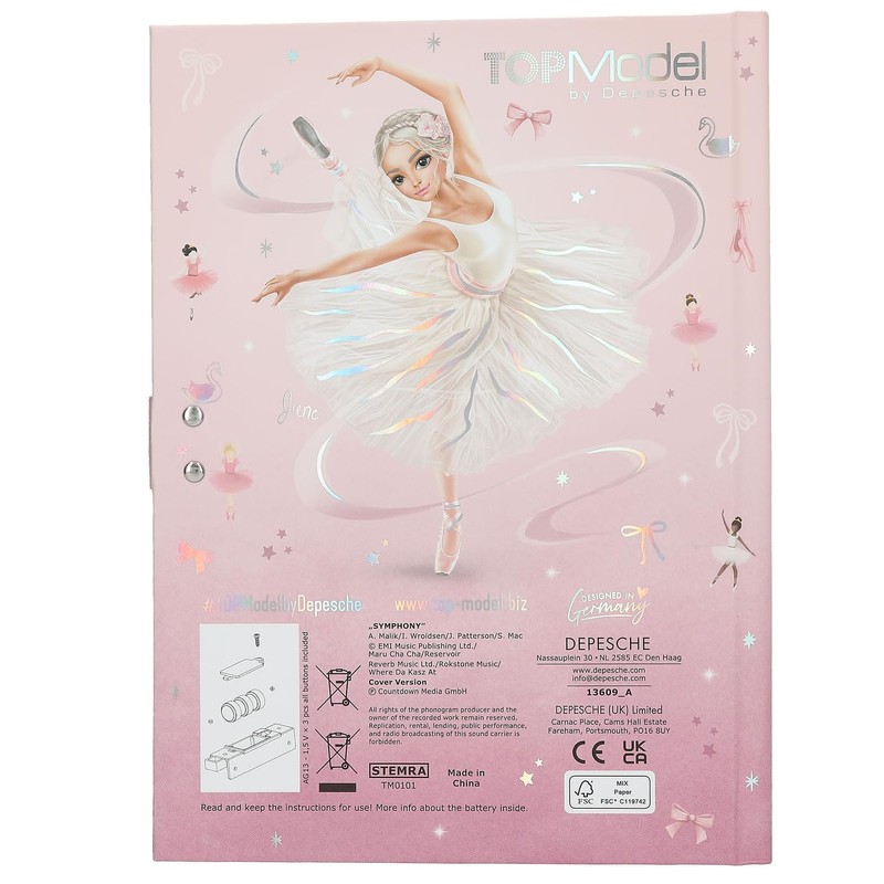 Depesche 13609 TOPModel Ballet - Diario con codice numerico e