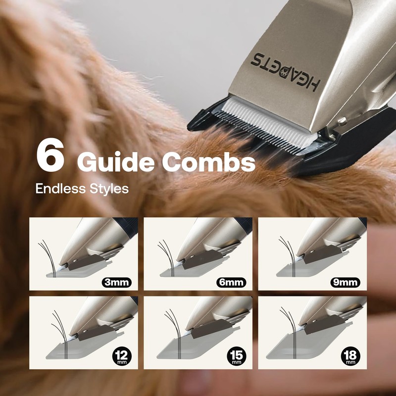HEAPETS Dog Grooming Clippers, Low Noise, Electric Quiet, Adjustable Clipper