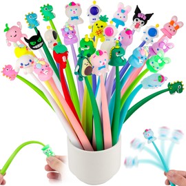 Runxin 30Pcs Novelty Pens for Kids,Cute Stress Relief Pens,Fun Animal Pens,Party Bag Fillers for Kids Unisex,Birthday Gifts for Boys & Girls,kids Class Gifts
