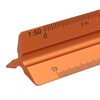 POFET Architectural Scale Ruler, Metal Triangular Scale Ruler Metric 1:20,