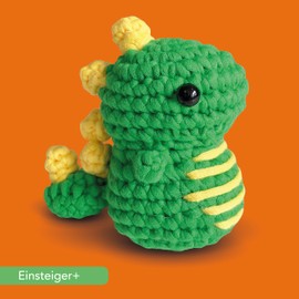 Die Bobbels Beginner's Crochet Set for Beginners with Easy Yarn, Tools and Step-by-Step Video Instructions (Dinosaur)