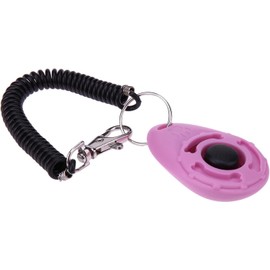 Pchnfei 1 x Pink Training Clicker with Button, Dog Training Accessories, Strong and Durable, Training and Behavioral Aids, Easy to Use