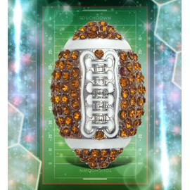 Aqua79 Football Sparkling Refrigerator Magnet - Silver Sparkling Charm Rhinestones Crystals, Cute Sparkly Sports Magnet for Kitchen Door Fridge, Cool Home and Office Novelty Decor - 1.75 Inches
