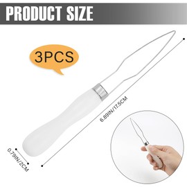 ZJIVQO 3pcs Button Hook Button Hook Helper Grips Button Hook Wooden Handle Button Assist Device Wire Loop Pull Through Aids for Men Women Elderly Old Man,White