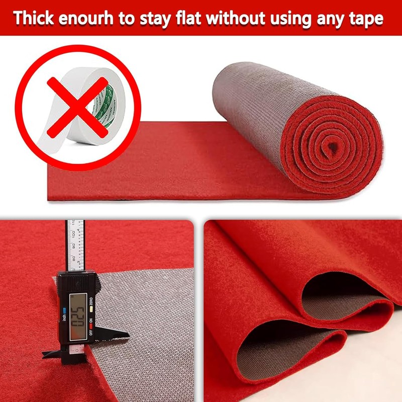 1000 GSM Extra Thick Red Carpet Runner for Partys &