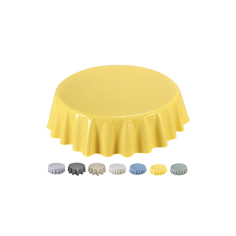 Home Direct Oilcloth Tablecloth Washable Round 140 cm Yellow