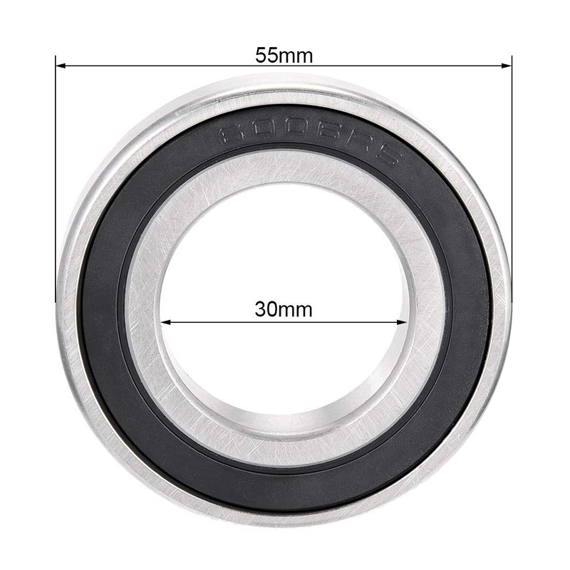 sourcingmap 2pcs Deep Groove Ball Bearing 6006RS Single Sealed, 30mm