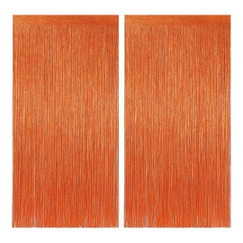 Shimmer Anna Shine Foil Fringe Curtain, Party Photo Booth Back Drop, Party Decorations, Tinsel Streamer, 2 Pack (Rose Gold)