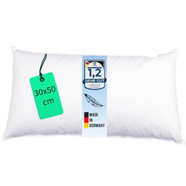 Luxusfeder Sofa Cushion 30 x 50 cm Feather Filling 400 g – Cover 100% Cotton – Feather Cushion Filling – Cushion Filling – Inner Cushion – Oeko-Tex