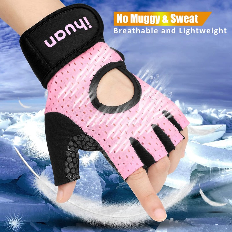 ihuan Breathable Weight Lifting Gloves: Fingerless Workout Gym | Wrist