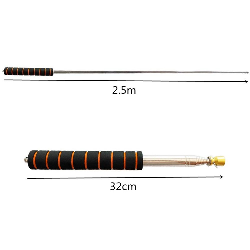 Stainless Steel Telescopic Flagpole Extendable Guide Flag Pole with Anti-Slip