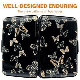 Credit Card Holder Slim Mini RFID Blocking Credit Card Protector Aluminum Business Card Case Metal ID Organizer Wallet with 8 Slots, 03O, Modern