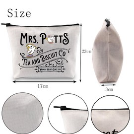 POFULL Beauty Fairytale Movie Inspired Gifts Mrs Potts Tea And Biscuit Co Cosmetic Bag For Fan (MRS POT Cosmetic Bag)