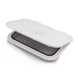 Five Oceans Premier Series Marine Deck Access Hatch with Recessed Handle Locking System, 10-5/8 inches (270mm) x 14-3/4 inches (375mm), Off-White, Heavy-Duty UV-Resistant ABS Plastic, FO-3624