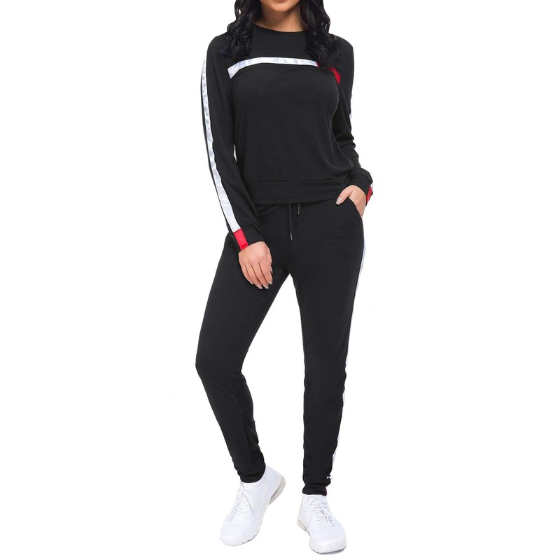 KANSOON Sudadera de dos piezas con cuello redondo y pantalones