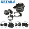 60Pcs Hose clamp stainless steel Adjustable 6-38mm range worm gear