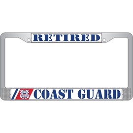 U.S. Coast Guard Retired Chrome License Plate Frame
