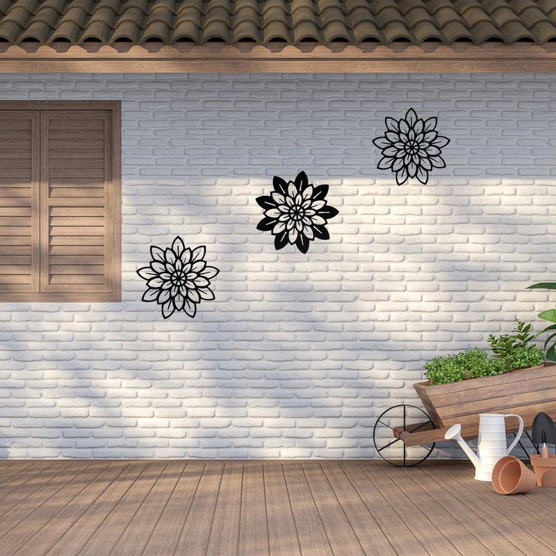 Dycmetal - Flores de metal para pared, decoración del hogar