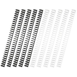 ALLVD Loose Leaf 30 Hole Bound Rings 10 Pieces (5 Black and 5 White), Ring Diameter 0.5 inches (12 mm) A 4/B 5/A, 5 Sizes Compatible Hole Spacing 0.37 inches (9.5 mm) Cuttable High Flexible Binding