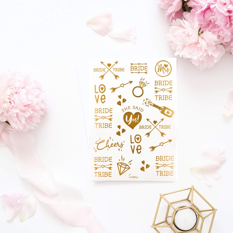 Cavore 40 JGA Tattoos in Metallic Gold - Bride Tribe