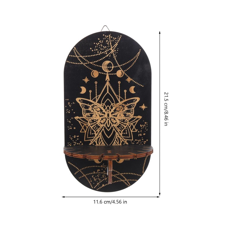 Operitacx 2pcs Wooden Display Stand Wall-mounted Crystal Shelf Bohemian Decor