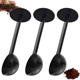 Capiant 3 PACK 2-In-1 Black Espresso Coffee Bean Spoon, Tamping Scoop Tamper Tea Tool