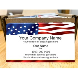 IMPACTONLINEPRINTING, Business Cards 100pcs - Thick Smooth16Pt Paper(350gsm), Us Flag-2