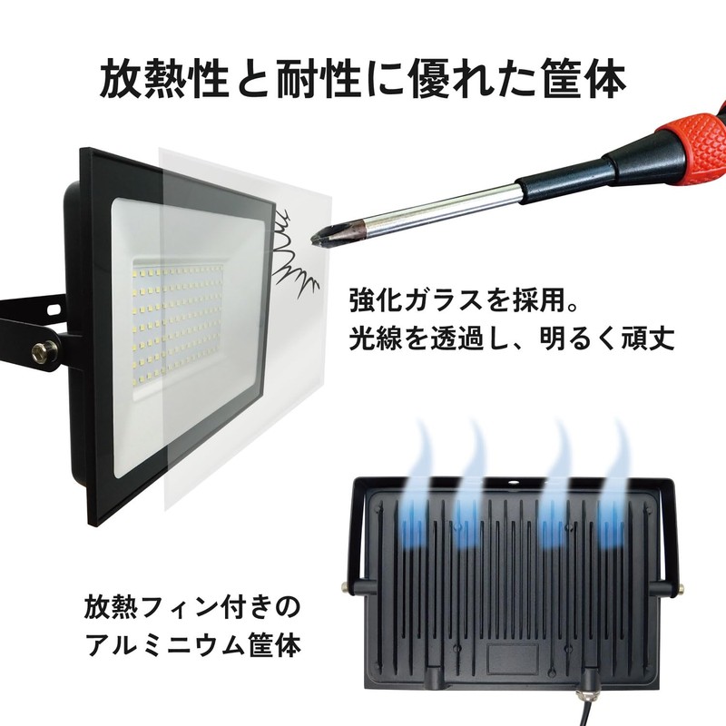 Broadwatch IP66 Waterproof LED Floodlight, Work Light, 50 W, 5000