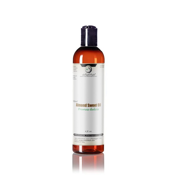 Refined Sweet Almond Carrier Oil | Use for Massage | Dilution with Essential Oils || Italy - (8 oz)