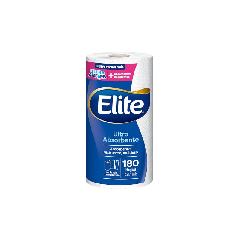 Elite Toalla de Papel Ultra Absorbente 1 Rollo 180 Hojas