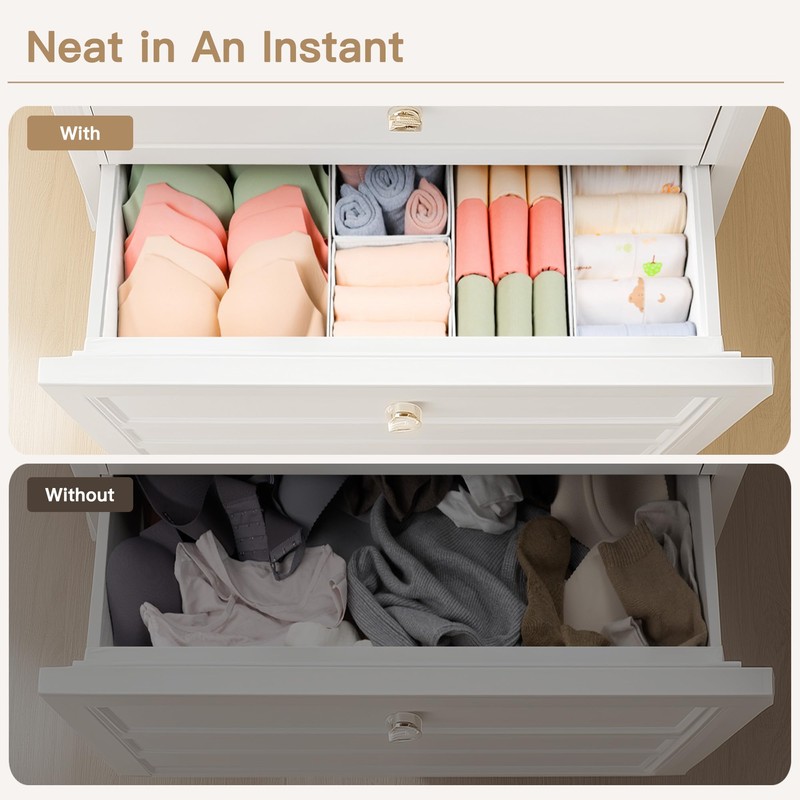 Criusia Drawer Organizer Clothes, 14 Pack Dresser Organizer for Baby