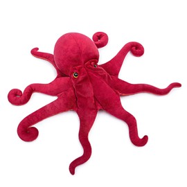 capybaraflying Simulation Cambrian Octopus Plush Toy, Deep Sea Crawling Stuffed Octopus Animal Toy, Suitable for Bedroom Decoration, Game Companion (Red/18in)