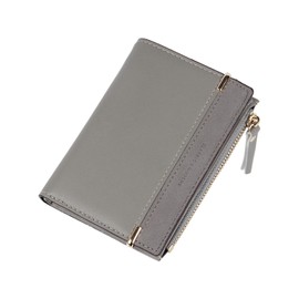 SUKUTU Women's Purse, Wallet Women Wallet PU Leather Small Women Folding Card Holder Wallet Purse with Zipper, grey, One Size