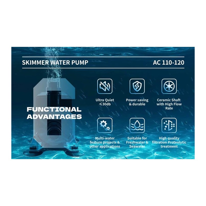 Atman Ph1100 Skimmer Pump with Needle Wheel Impeller Sca-301 by