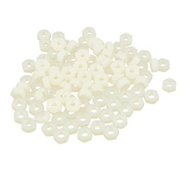 Sourcingmap M4 Hexagon Head Insert Lock Screw Fastener Nylon Hex Nuts 100pcs