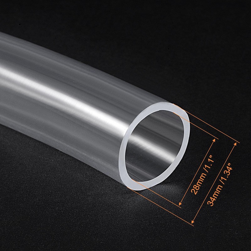 sourcing map PVC Clear Vinyl Tubing, 28mm ID 34mm OD