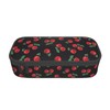 HKHEHOP Red Cherry Black Pencil Case Big Capacity Storage Pencil