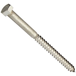 Hillman 832076 3/8 x 5-Inch Stainless Steel Hex Lag Screws, 25-Pack