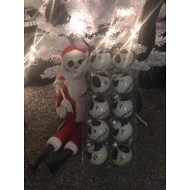 Nightmare Before Christmas Glass Ornaments Jack SKellington Set Of TEN
