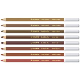 STABILO Chalk-Pastel Pencil CarbOthello - Pack of 8 - Brown Tones