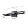 mirrea 20" LED Black Vanity Light 3000K/4000K/5000K CCT Adjustable 3