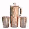 Pure Copper Hammered Jug 1 Litre Capacity with 2 Cups