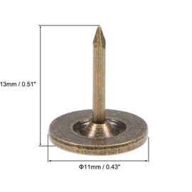 TA-VIGOR 50Pcs Heavy Duty Flat Head Push Pins, Decorative Thumb Tacks for Wall, Furniture Cork Board & Bulletin Board – 11mm x 13mm Upholstery Tacks for Home Office & DIY Use, Bronze