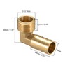 sourcing map Brass Barb Hose Fitting, 90 Degree Elbow 16mm