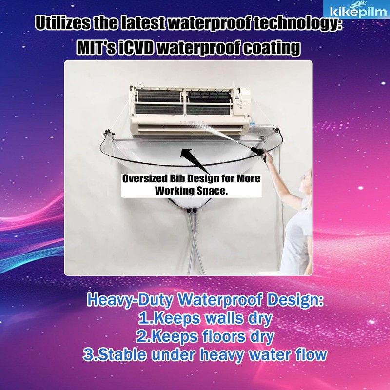 kikepilm Mini Split Cleaning Bag Kit with Double Hose Drain,