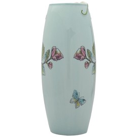 Fitz & Floyd Fitz and Floyd English Garden Ceramic Flower Vase, 10.25 Inch, Blue